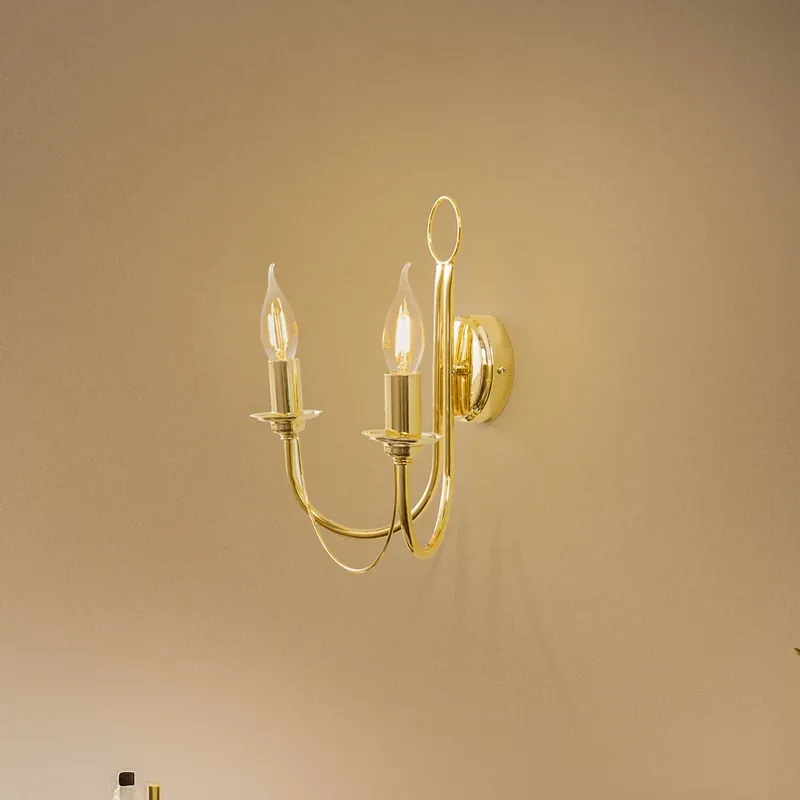 Aanbieding Wandlamp Retro, 2-lamps, goud