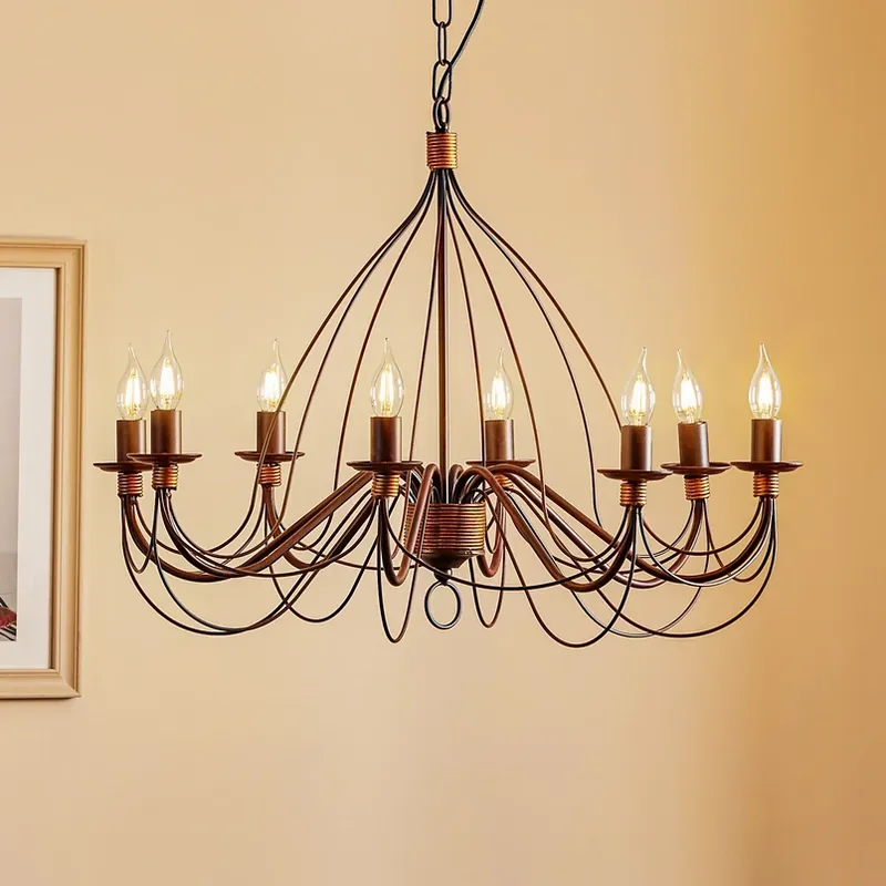 Bestel Nu Kroonluchter Fiamma Marrone 8-lamps zonder kappen