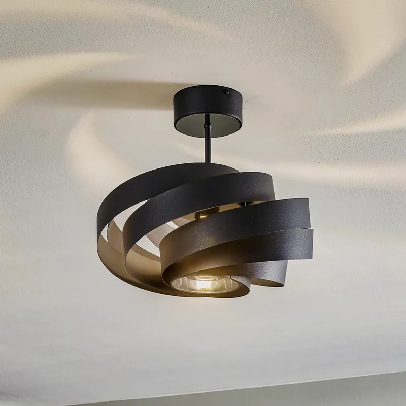 Beperkt Aanbod Vento plafondlamp, zwart, Ø 40 cm, metaal, E27