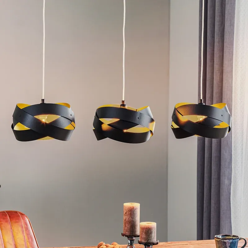 Hanglamp Tornado, 3-lamps, zwart Hete Deal