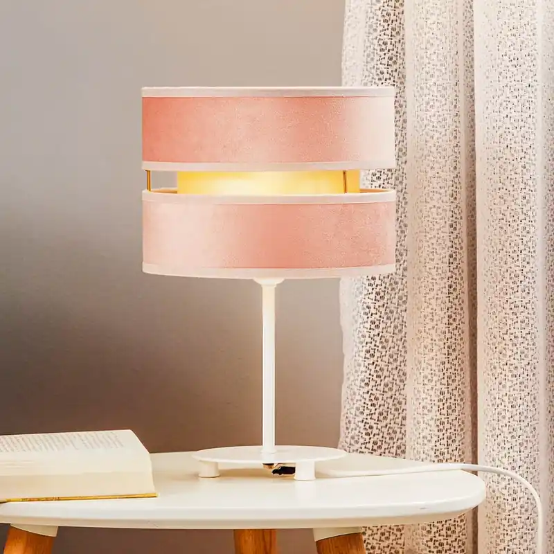 Tafellamp Golden Duo hoogte 30 cm lichtroze/goud Alleen Vandaag