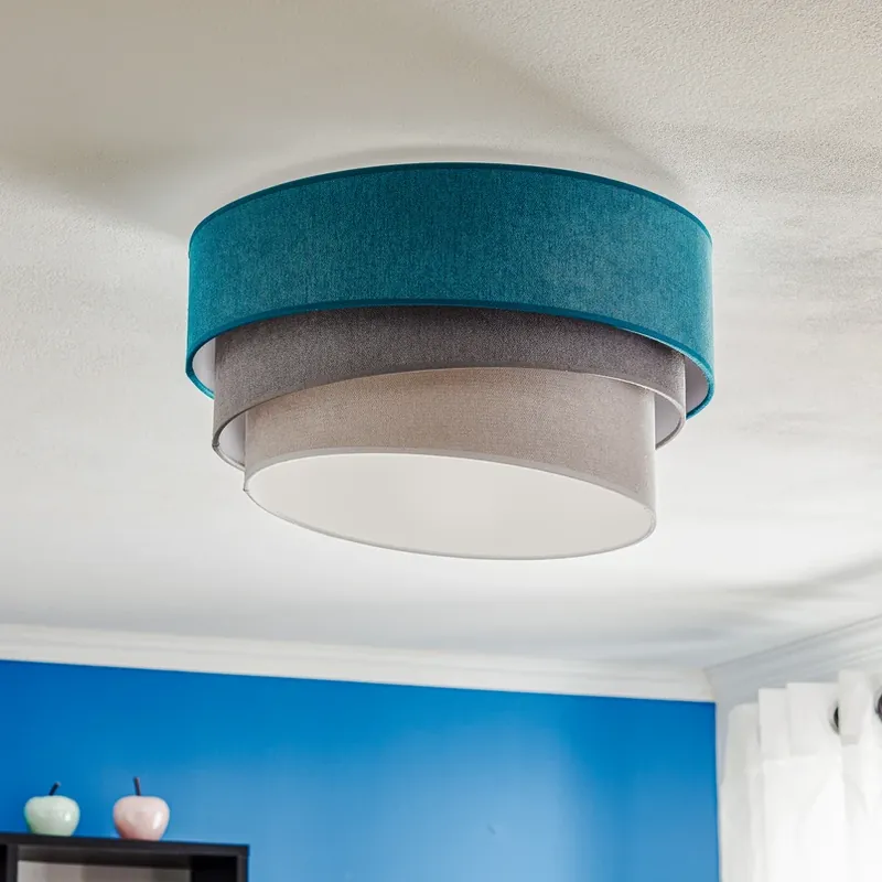 Speciale Aanbieding Plafondlamp Pastel Trio 45 cm turquoise/grijs/lichtgrijs