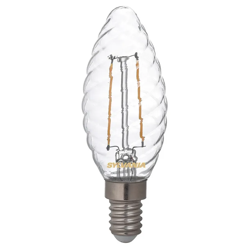 Direct Beschikbaar Kaarslamp E14 ToLEDo 2.5W 827 helder, gedraaid