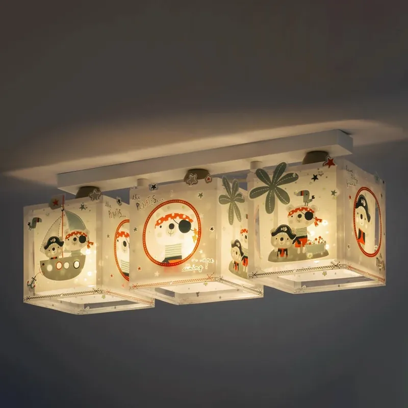 Piraten plafondlamp met 3-lamps voor de kinderkamer Dagaanbieding