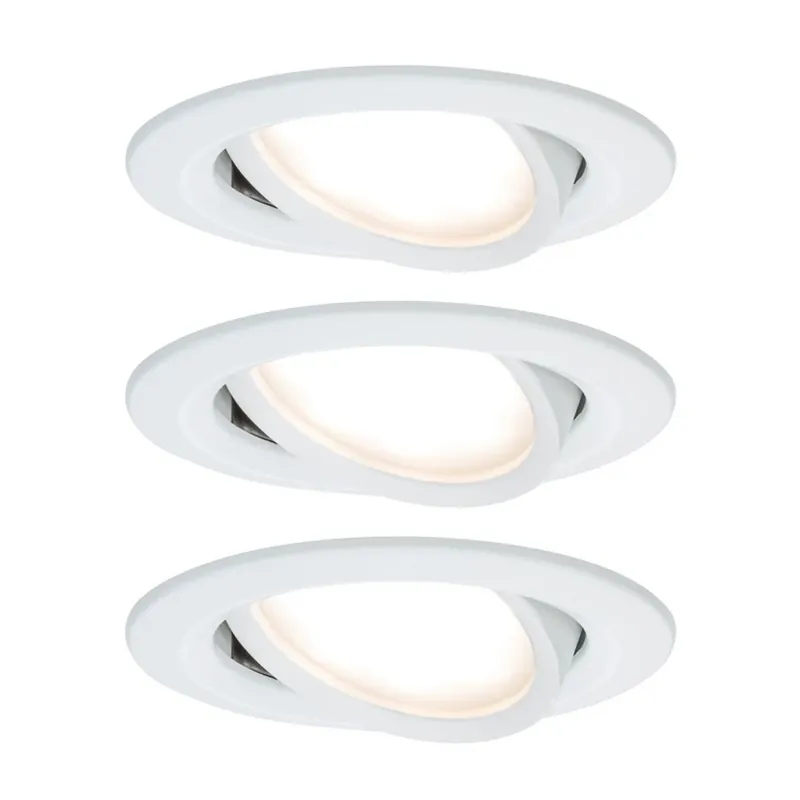 Hoge Kwaliteit Paulmann Nova Coin 3-voudige spot, rond, draaibaar, mat wit
