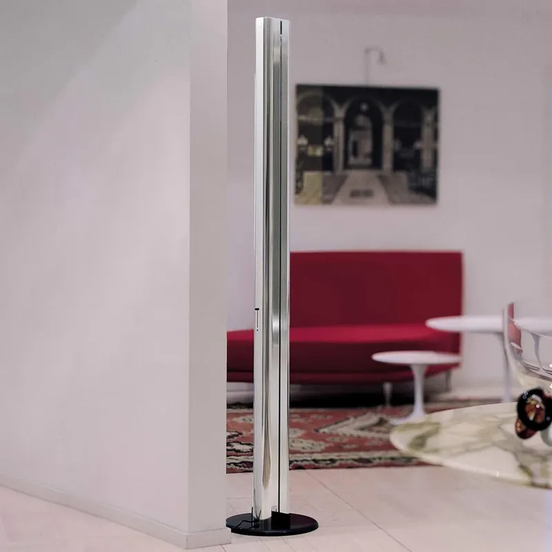 Actieprijs LED design vloerlamp Megaron, glanzend aluminium