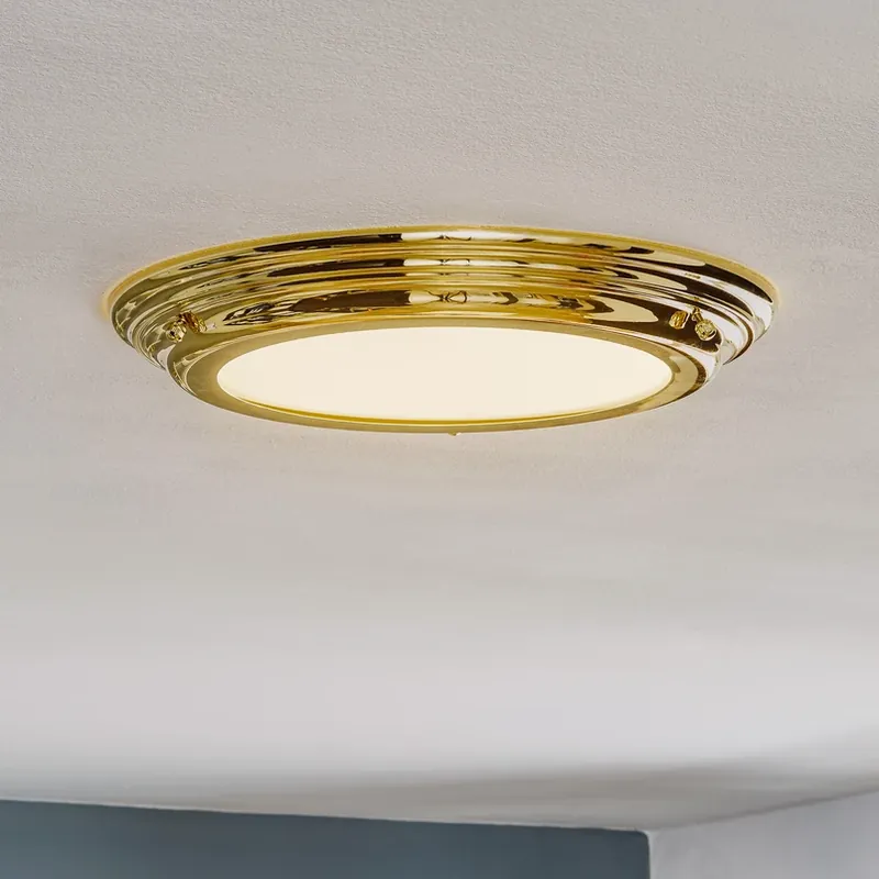 LED plafondlamp Welland IP44, messing gepolijst Hoge Kwaliteit