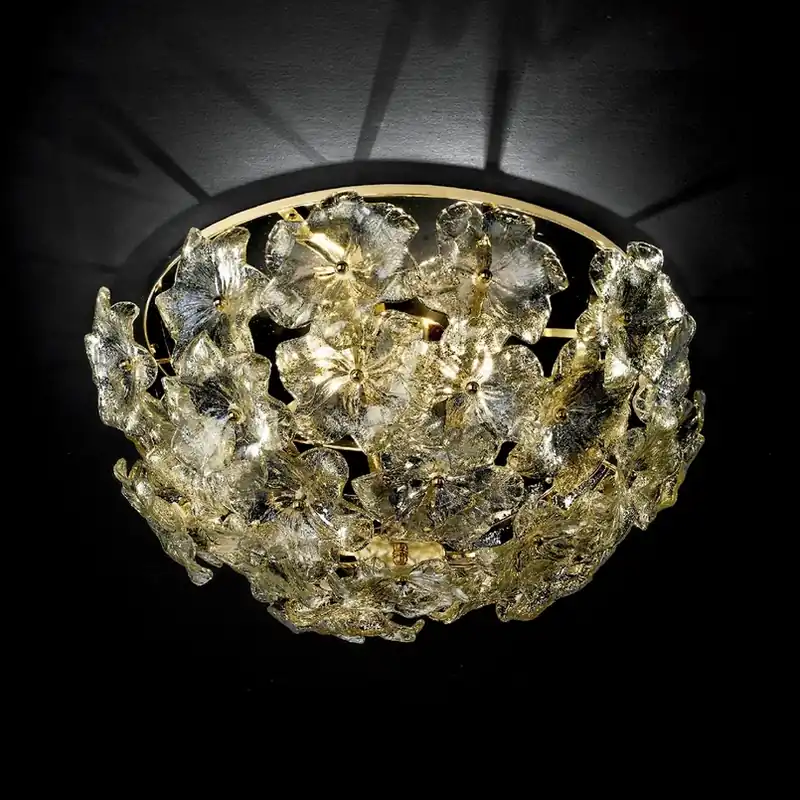 Bloemige plafondlamp Lotvs van Muranoglas Tijdelijk Beschikbaar