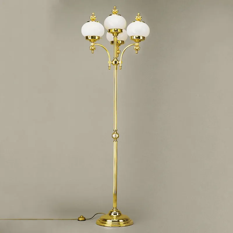 4-lichts vloerlamp DELIA, gepolijst messing Speciale Aanbieding