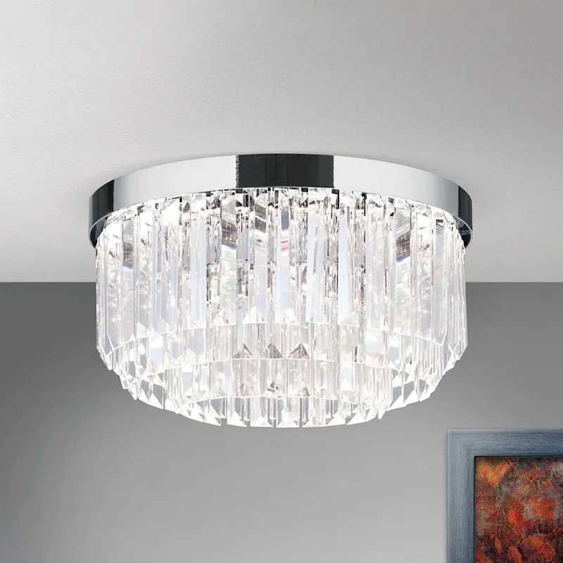 Weekendaanbieding LED plafondlamp Prism, chroom, Ø 35 cm