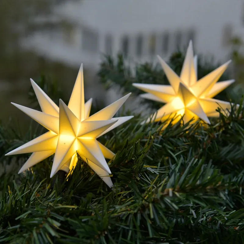Witte LED lichtketting met 9 sterren voor buiten Express Levering