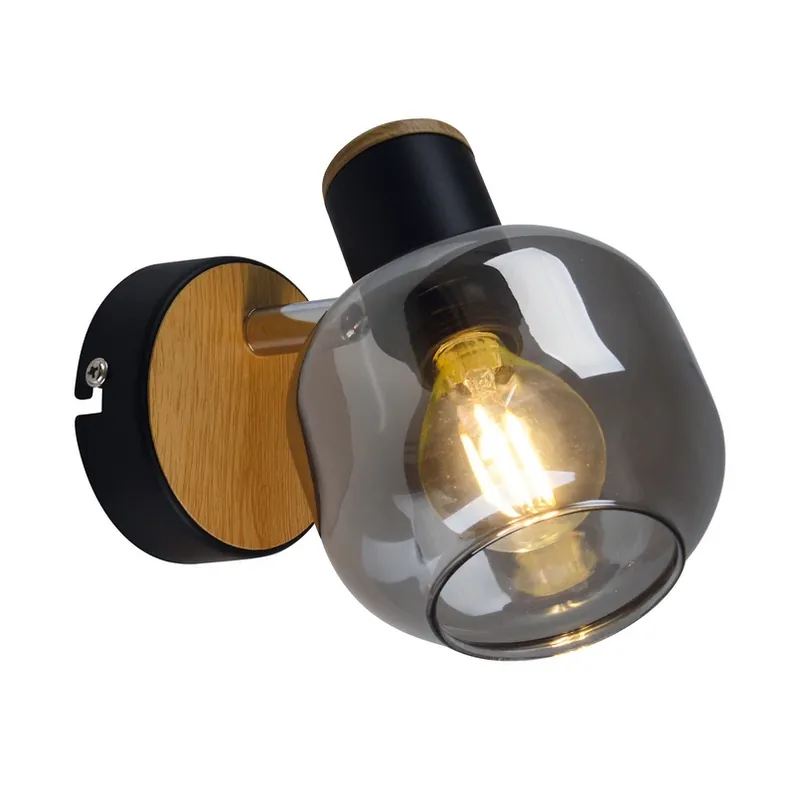 Beperkte Voorraad Wandlamp 1350022 met rookglas, 1-lamp