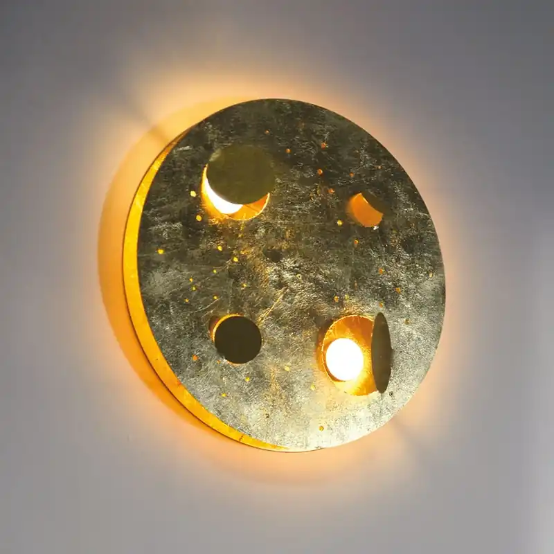 Nu Kopen Knikerboker Buchi LED wandlamp Ø 40cm bladgoud