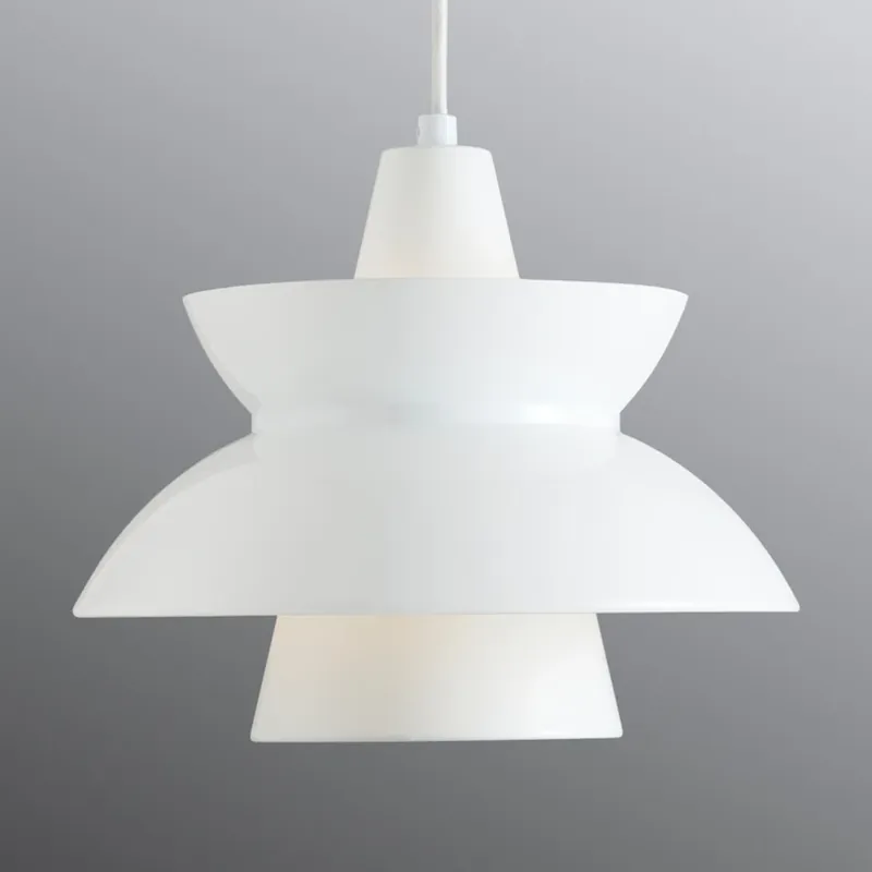 Hanglamp Doo-Wop met dubbele kap wit Exclusieve Aanbieding