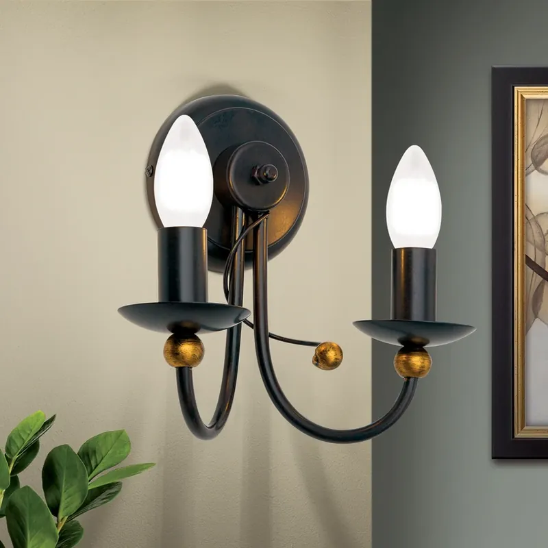Actieprijs 2-lichts wandlamp GARDA in landhuisstijl