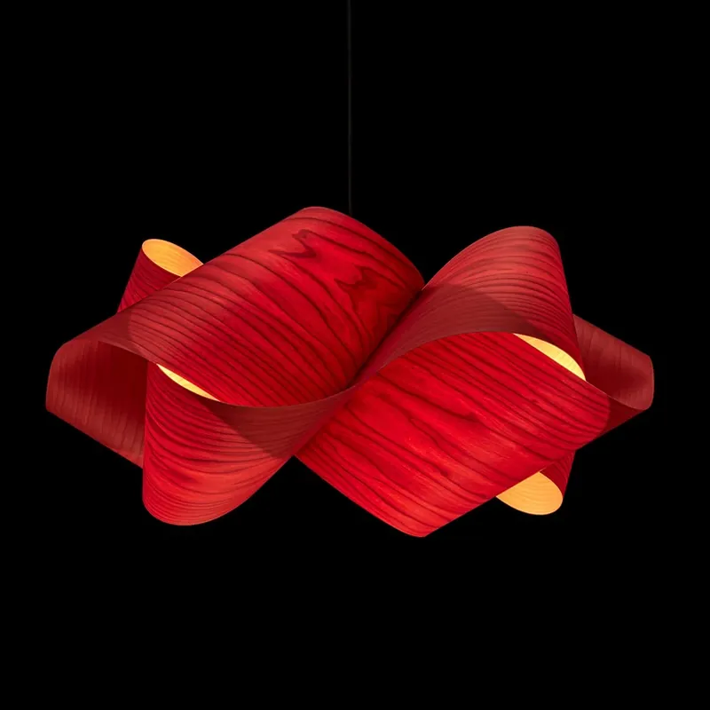 LZF Swirl hanglamp, kabel zwart Ø 54cm rood Hoge Kwaliteit