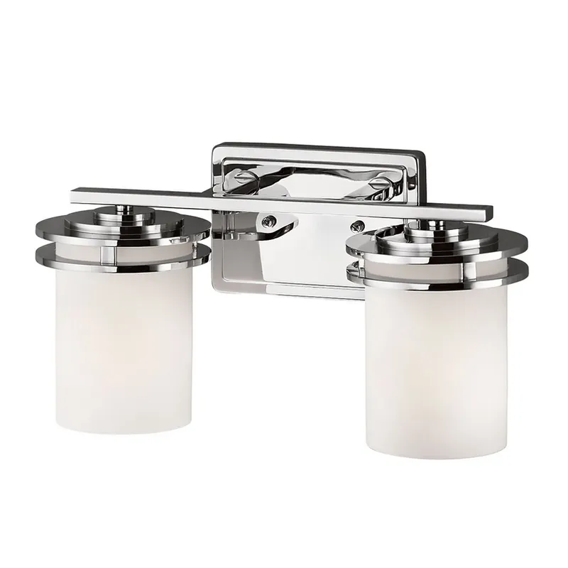 Betaalbaar LED wandlamp Hendrik IP44 chroom/glas, 2-lamps