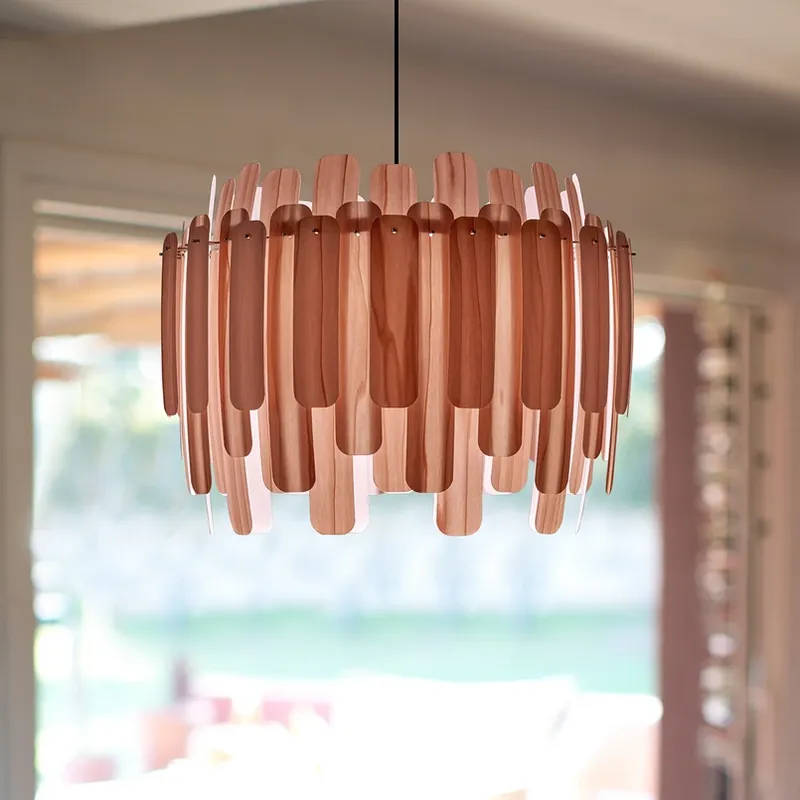 Hete Deal LZF Maruja houten hanglamp, roze