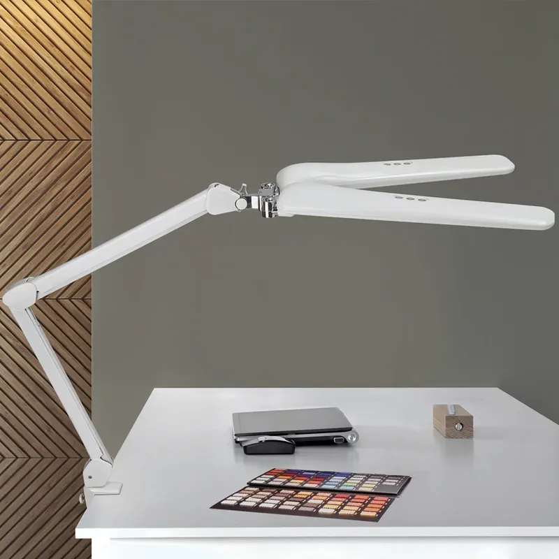 LED klemlamp MAULcraft duo, wit, 52 cm, 2-lamps, dimbaar Finale Uitverkoop