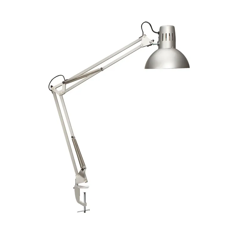 Rechtstreeks Van De Fabrikant MAULstudie klemlamp, zilverkleurig, hoogte 44 cm, metaal