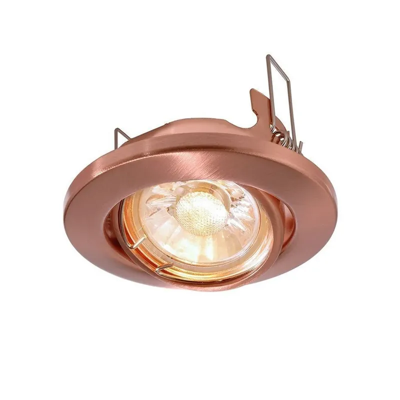 Zwenkbare 12V-inbouwring 68 mm geborsteld koper Aanbieding