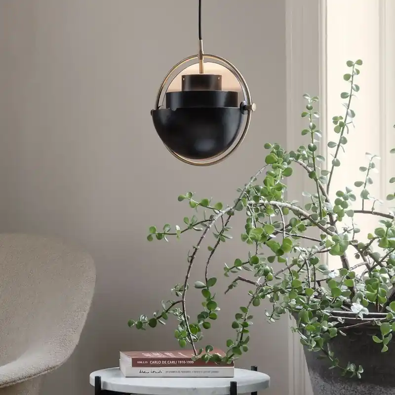 Gratis Retour Gubi Hanglamp Multi-Lite, Ø 36 cm, chroom/zwart