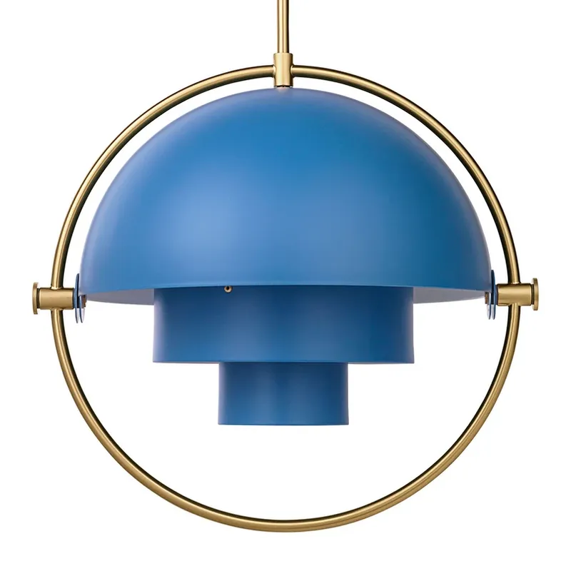 Exclusieve Aanbieding Gubi hanglamp Lite, Ø 36 cm, messing/blauw