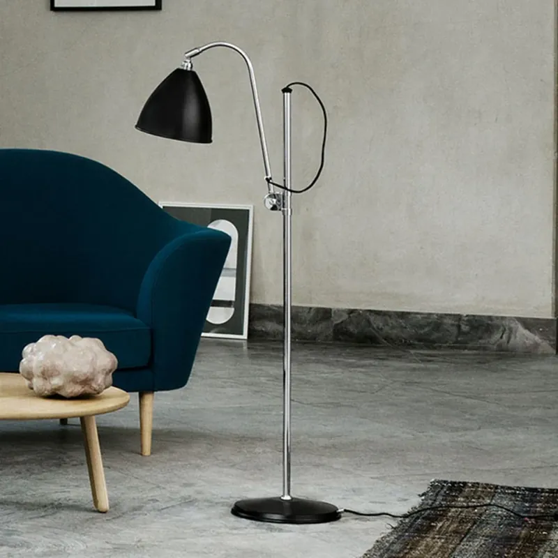 GUBI Bestlite BL3 vloerlamp Ø16cm, chroom/zwart Lage Kosten