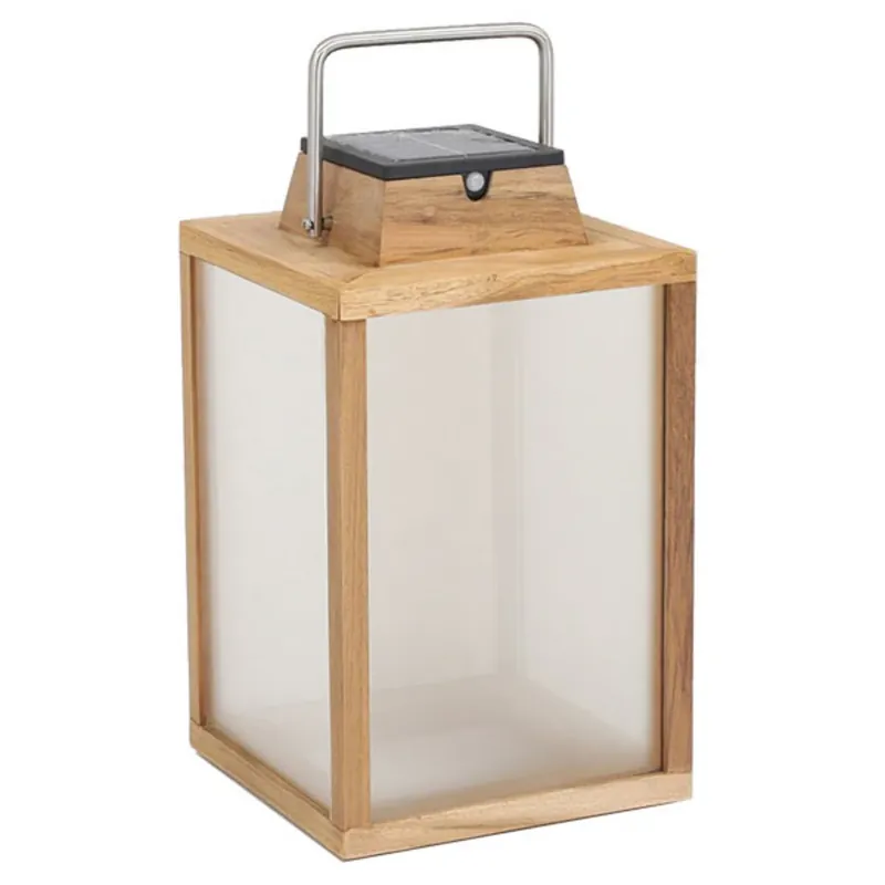 Exclusieve Aanbieding Tradition teak LED lantaarn op zonne-energie Hoogte 40 cm
