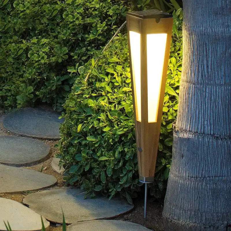 Tecka LED-zonnezaklamp met sensor, 52 cm, teakhout Koop Online