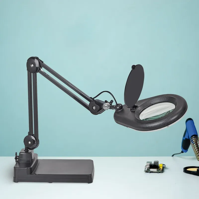 Superprijs MAULviso LED loeplamp, zwart, 48 cm, metaal