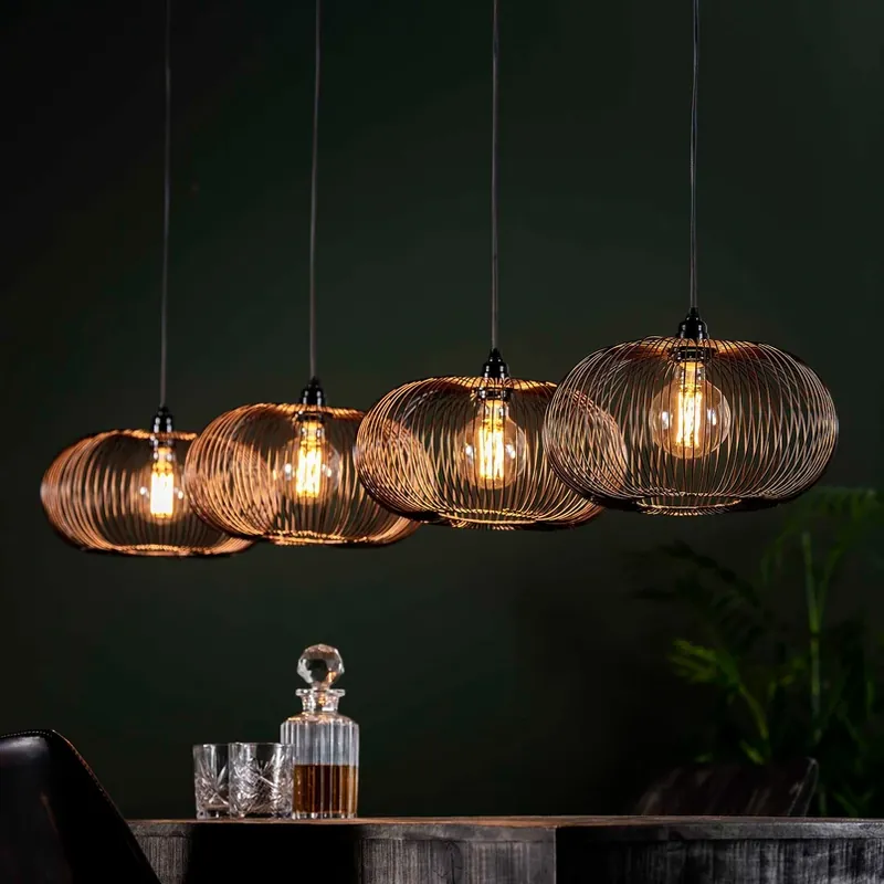 Beperkte Voorraad Hanglamp Rippberg, zwart, 4-lamps