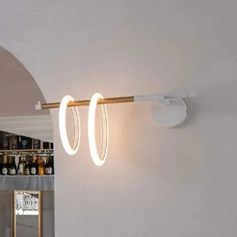 LED wandlamp Ulaop, twee ringen, Link, zwart Koop Vandaag