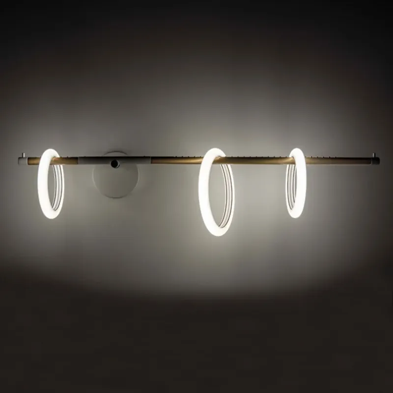 Ulaop LED wandlamp, drie ringen, rechts, wit Meest Verkocht