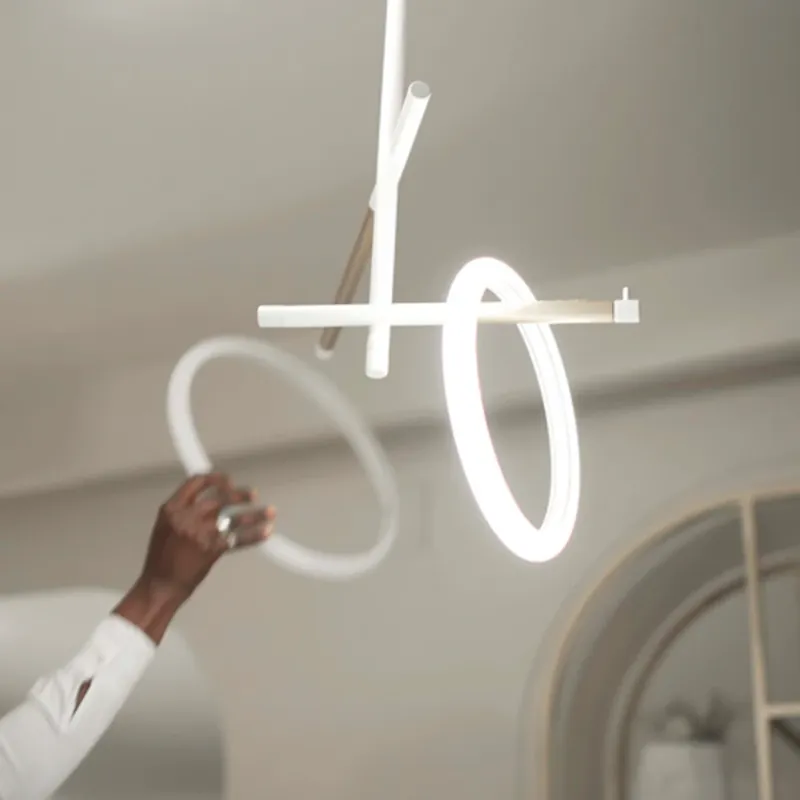 Ulaop LED plafondlamp, twee ringen, wit Koop Vandaag