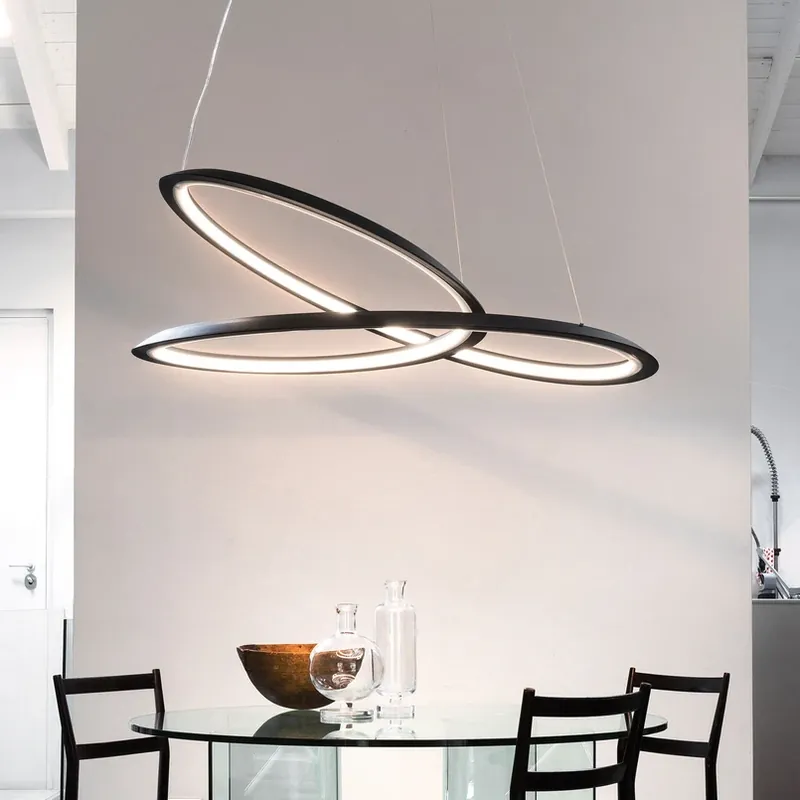 NEMO Kepler hanglamp 2.700K Down Ø110cm zwart Koop Online