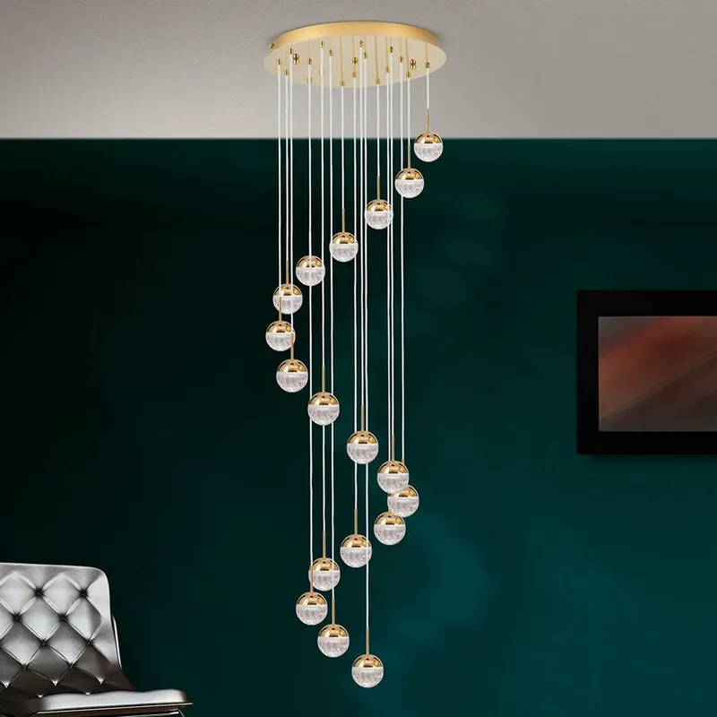 Uitverkoop LED hanglamp Ball 18-lamps, goud/crème