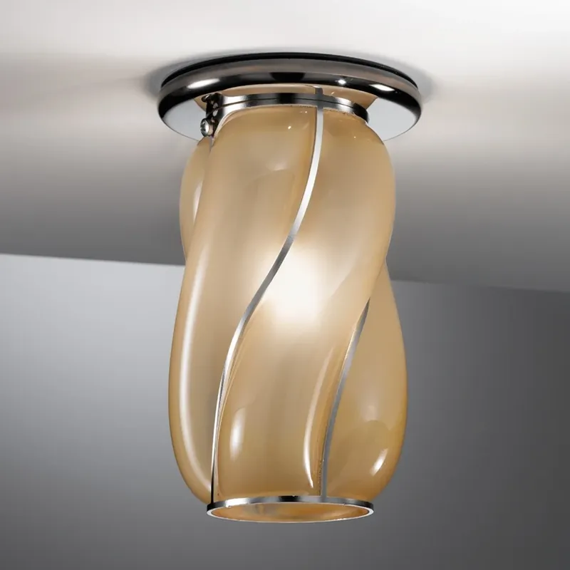 Laatste Versie Amberkleurige plafondlamp Orione, strips