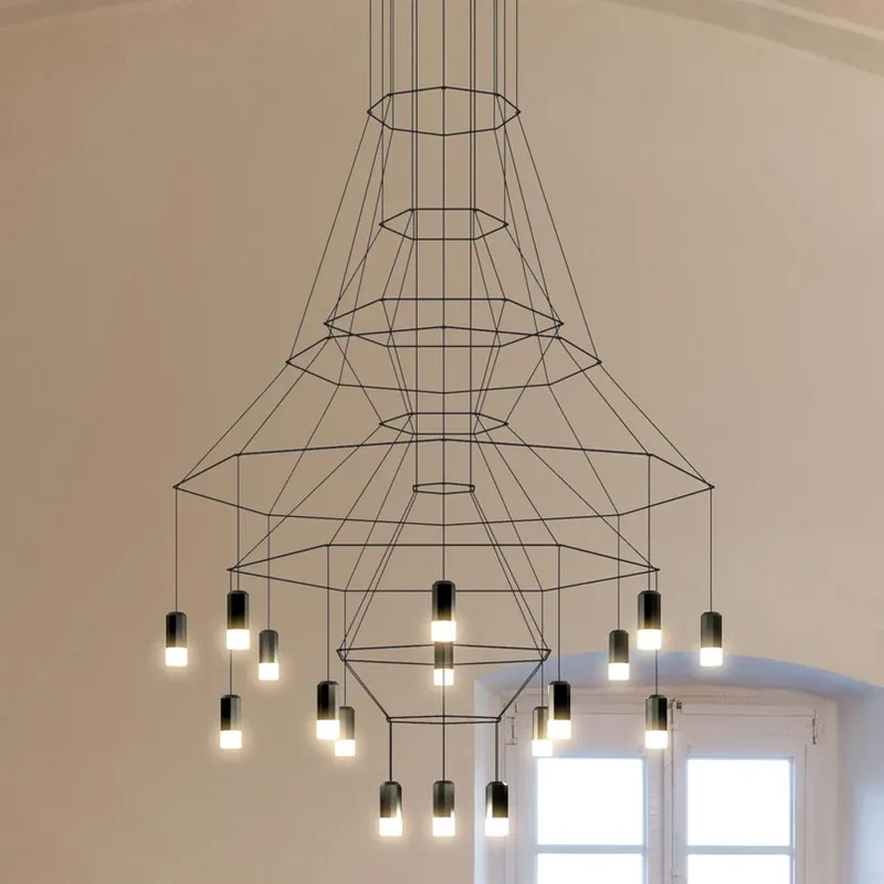 Beste Prijs LED hanglamp Vibia Wireflow, zwart, 279 cm
