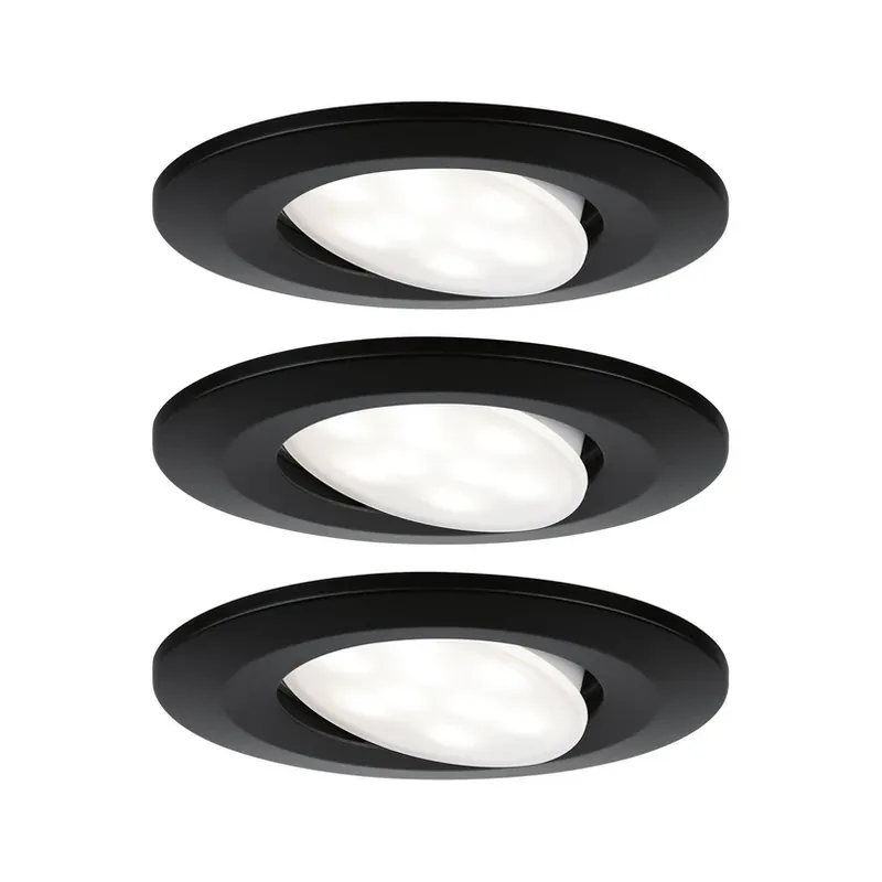 Alleen Vandaag Paulmann Calla zwart, aan/uit, draaibaar, 4.000 K, 9 cm, set van 3