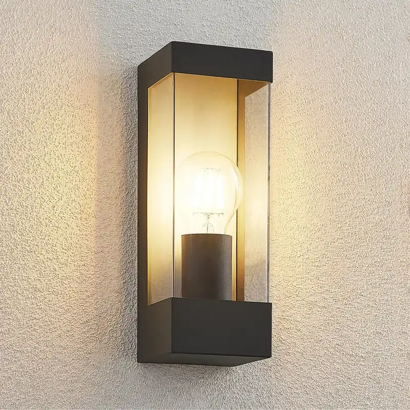 Lindby buitenwandlamp Tilian, hoogte 25 cm, antraciet, staal Voordeelprijs