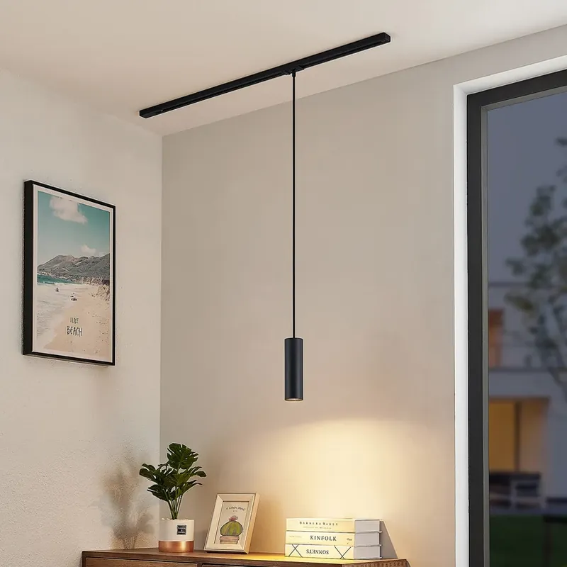 Goedkoop Hanglamp Lindby Linaro, 20 cm, zwart, 1-fase, GU10