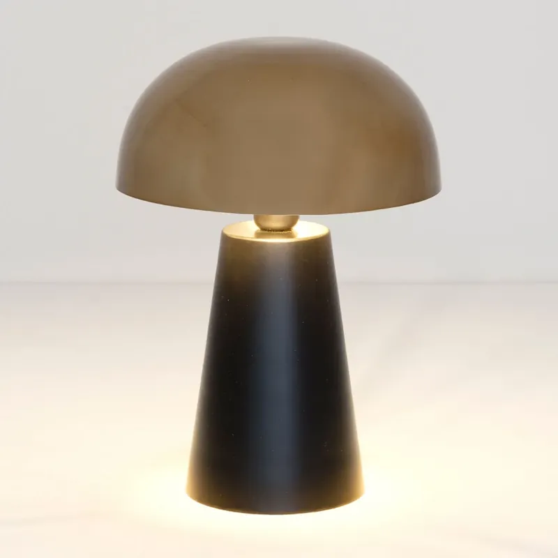 Voordeelprijs Tafellamp Fungo, onder stralend, zwart/goud