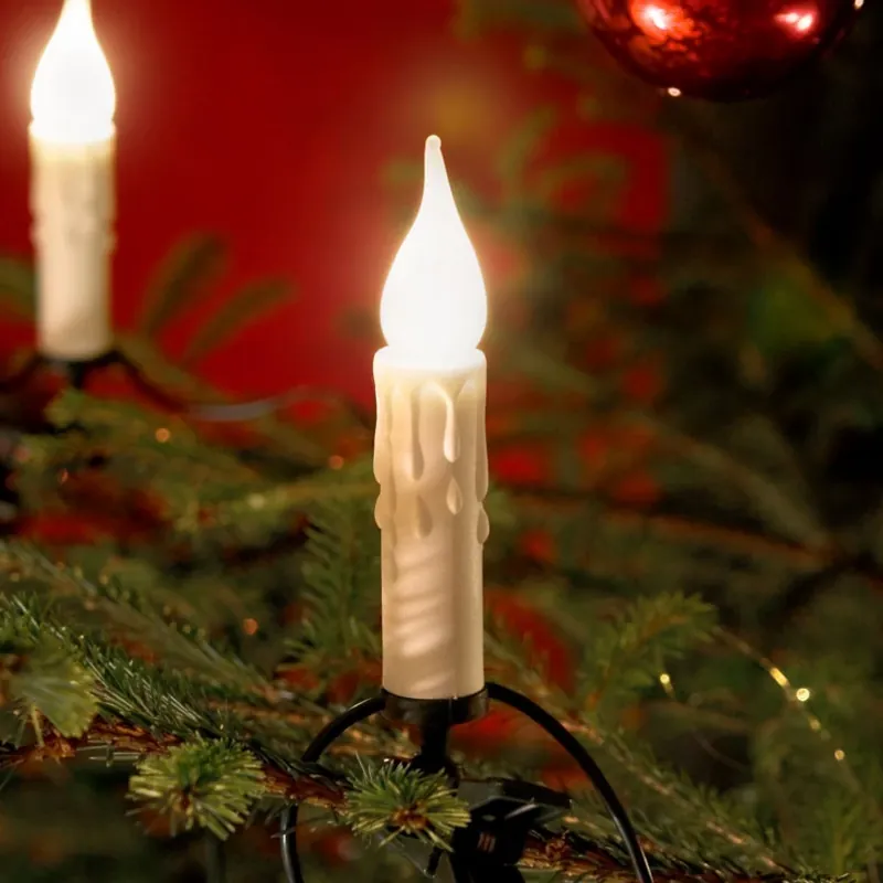 20-lichtketting met witte wax look 14,8m Rechtstreeks Van De Fabrikant