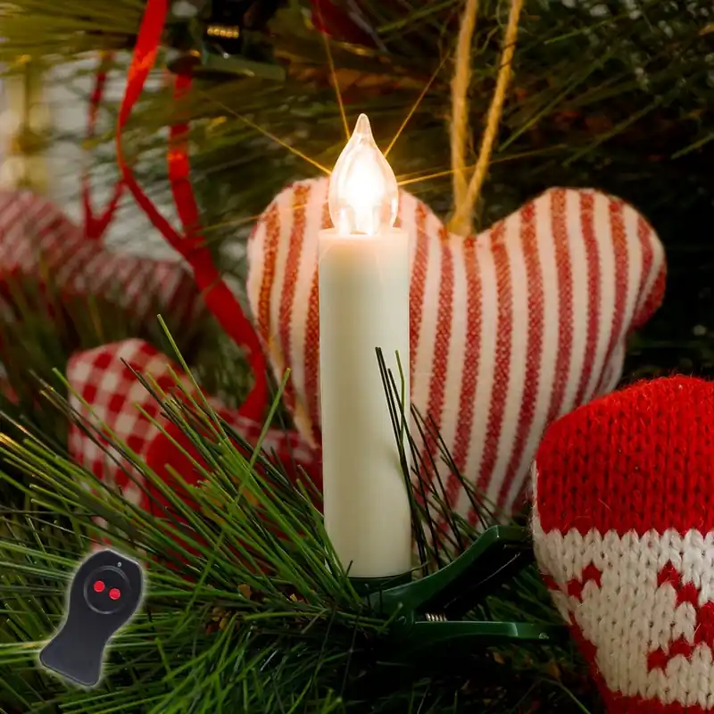 Lage Prijs LED kerstboomkaarsen wit op batterijen, 10 lampen