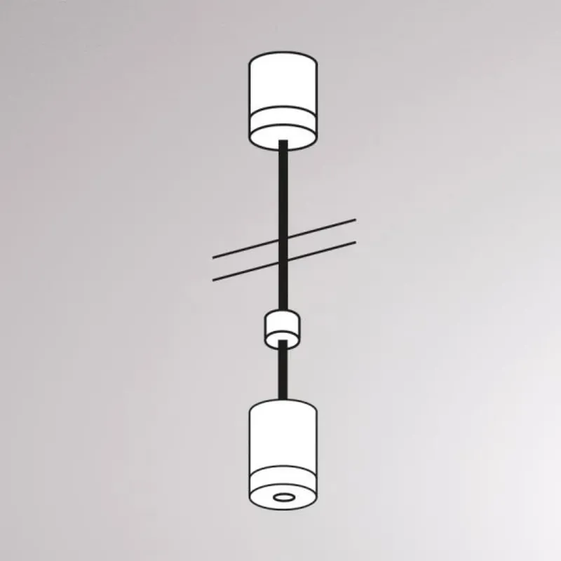 Afhanghoogte voor Volare rail, 100cm, zwart Hoge Kwaliteit