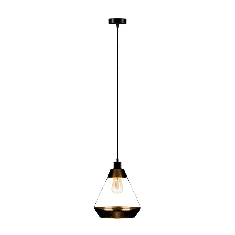 Aanbieding Hanglamp Lonceng van glas, decor goud