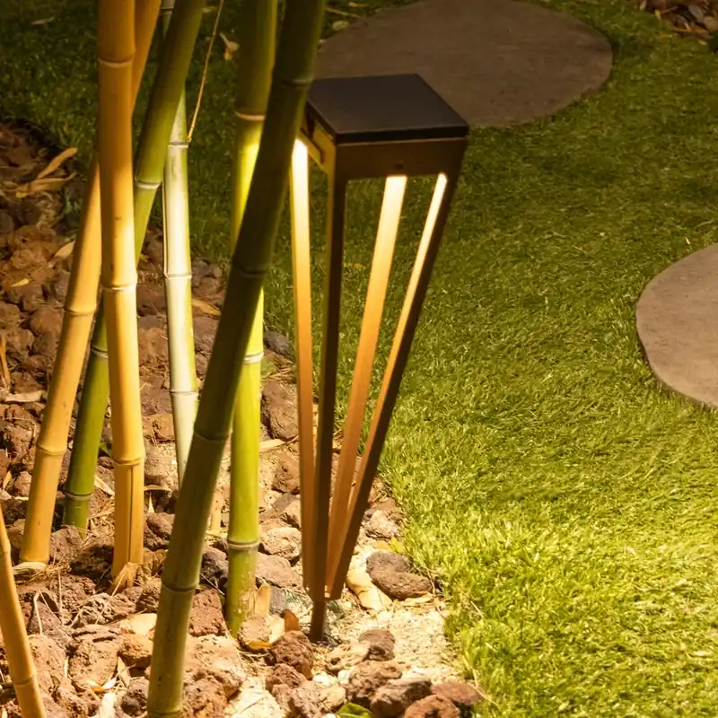 Direct Verzonden LED zonne-energiefakkel Tinka, 52 cm hoog, corten