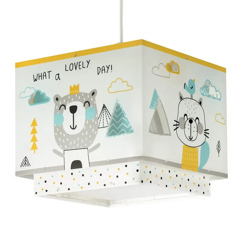 Dalber kinderkamer hanglamp HELLO LITTLE, wit/geel Weekendaanbieding