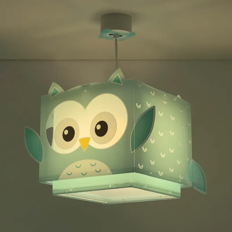 Bestseller Dalber kinderkamer hanglamp LITTLE OWL, blauw, uilenmotief